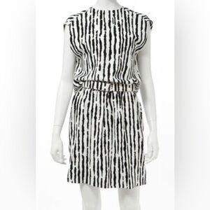 Balenciaga Monochrome Patterned Mini Dress